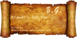 Blanár Gábor névjegykártya