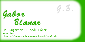 gabor blanar business card