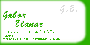 gabor blanar business card